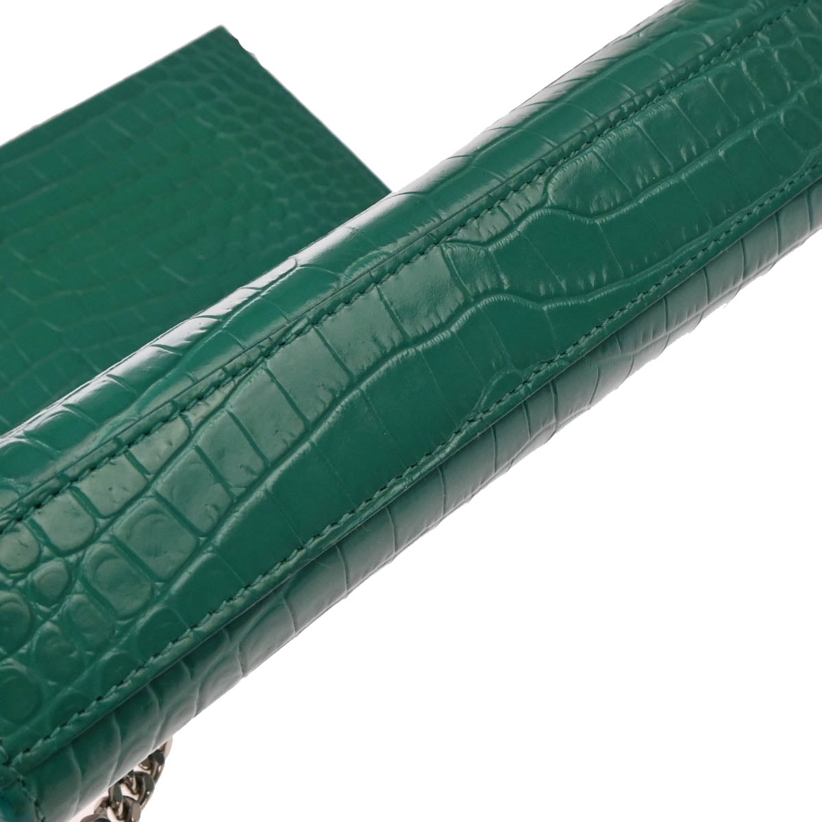 Saint Laurent Green Embossed Leather Kate Shoulder Bag