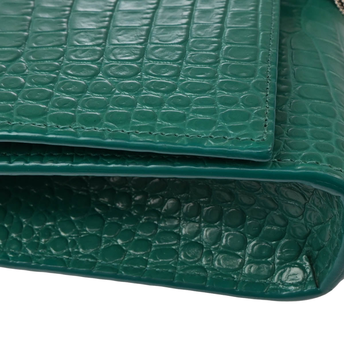 Saint Laurent Green Embossed Leather Kate Shoulder Bag