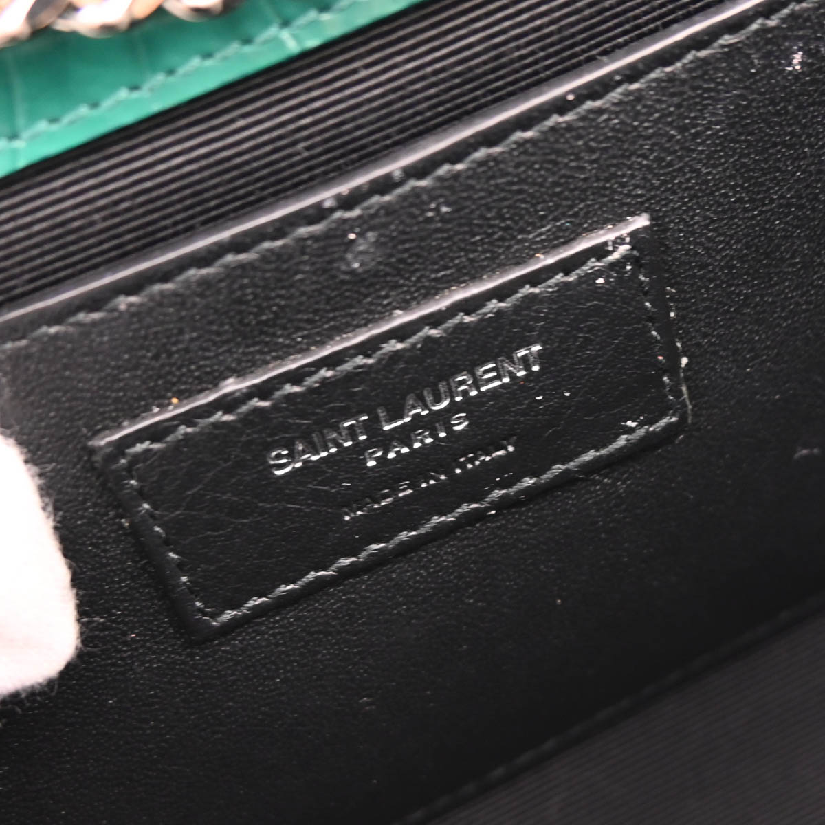 Saint Laurent Green Embossed Leather Kate Shoulder Bag