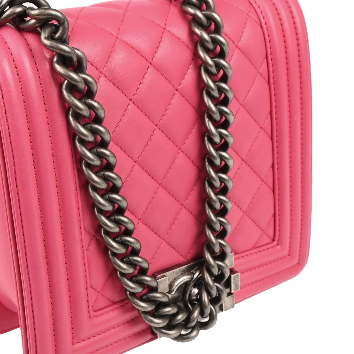 Boy Chanel 2014 Pink Lambskin Chain Shoulder Bag