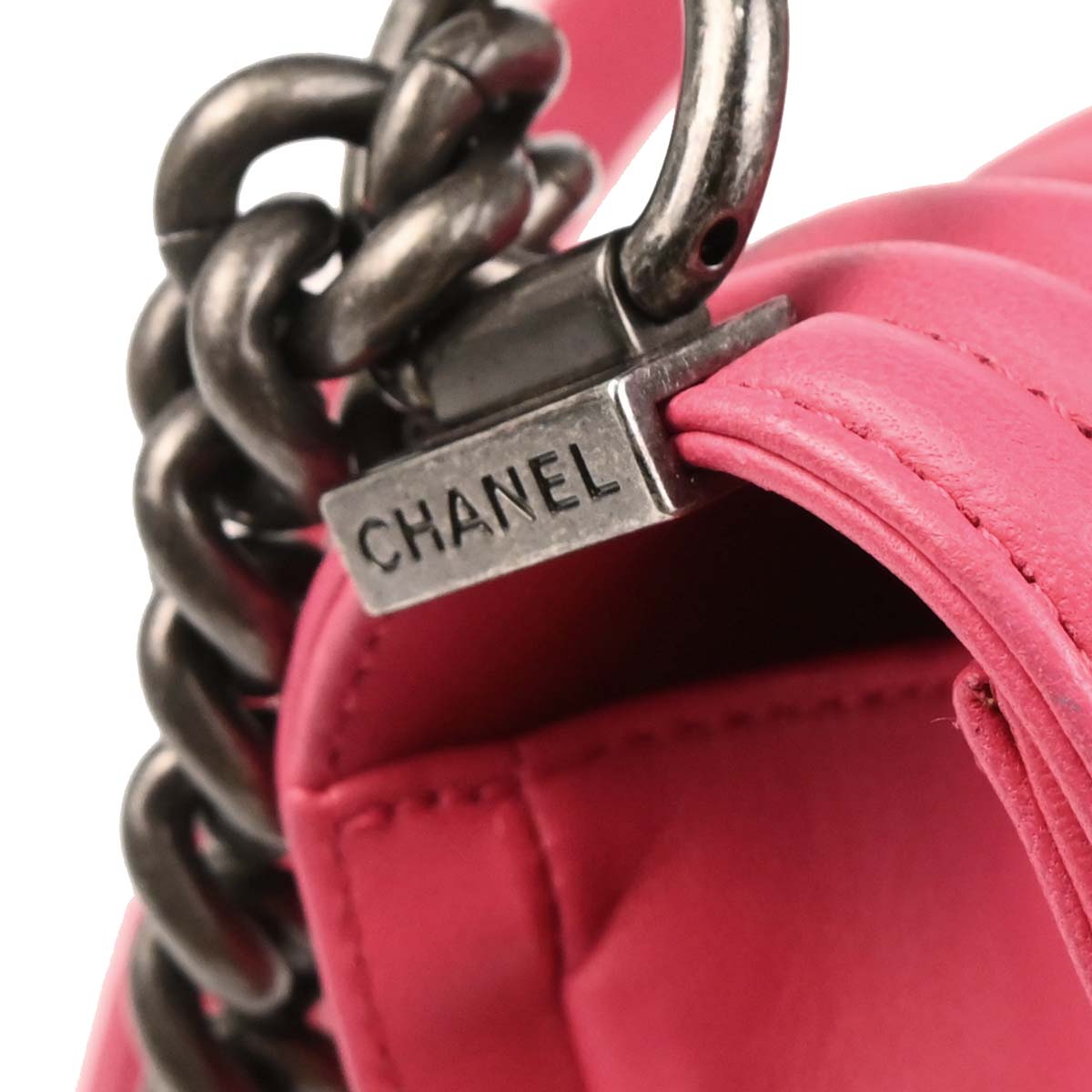 Boy Chanel 2014 Pink Lambskin Chain Shoulder Bag