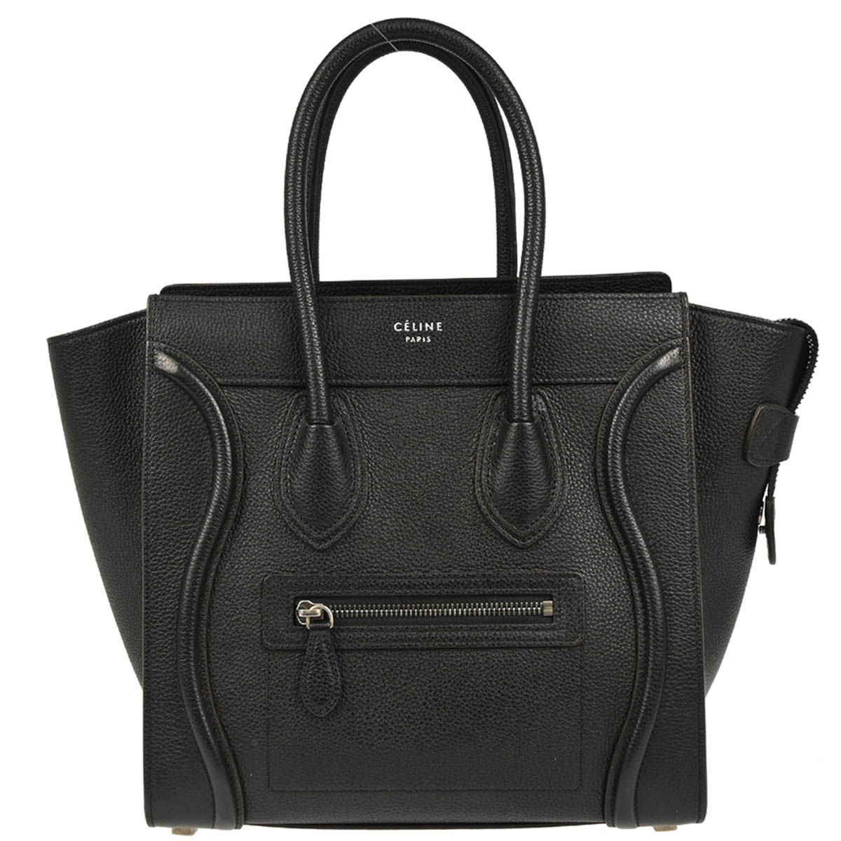 Celine Black Leather Micro Luggage Tote Bag