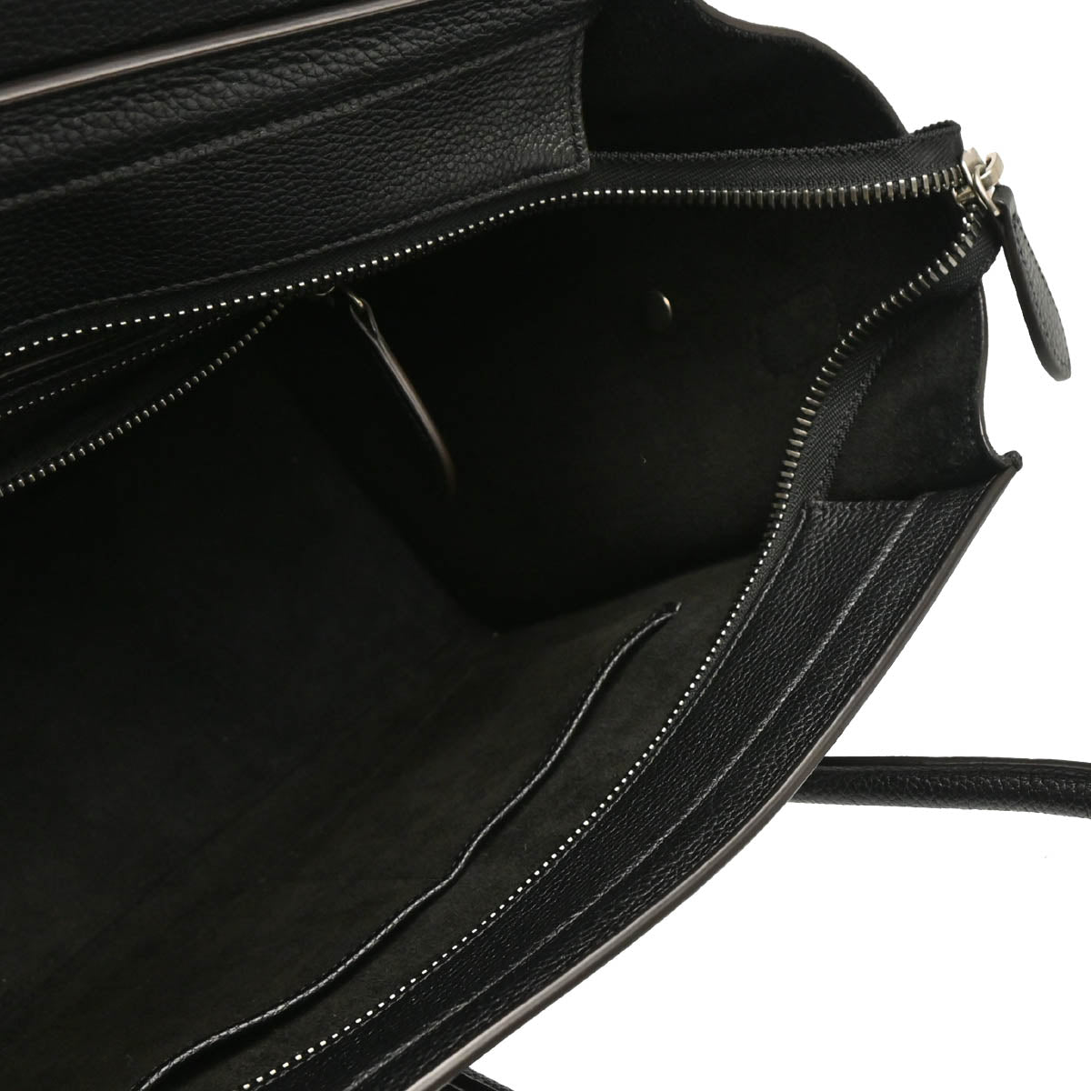 Celine Black Leather Micro Luggage Tote Bag