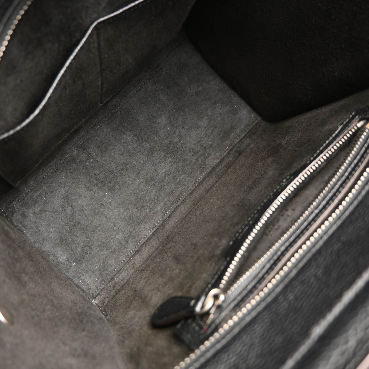 Celine Black Leather Micro Luggage Tote Bag