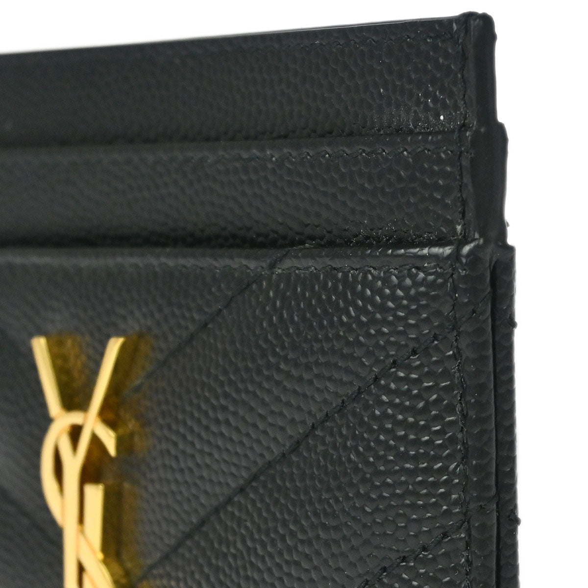 Saint Laurent Black Leather Cardholder Small Good