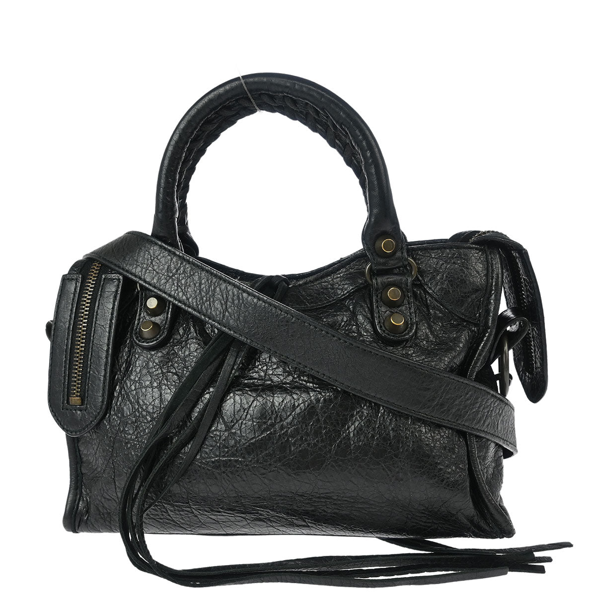 Balenciaga Black Classic Mini City 2way Shoulder Handbag