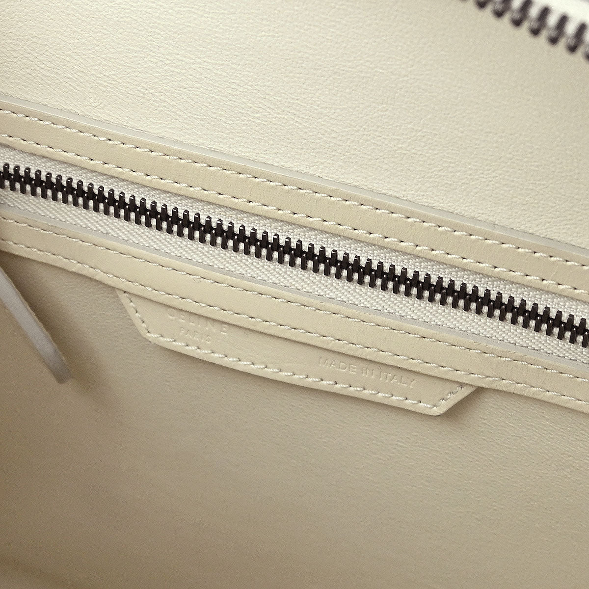 Celine White Leather Micro Luggage Tote Bag