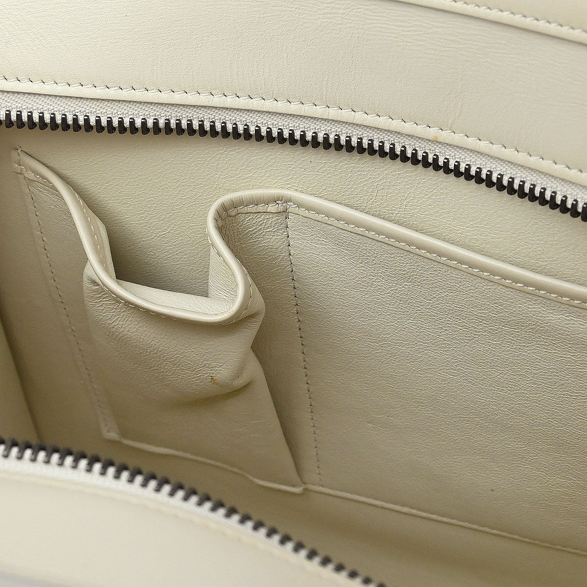 Celine White Leather Micro Luggage Tote Bag
