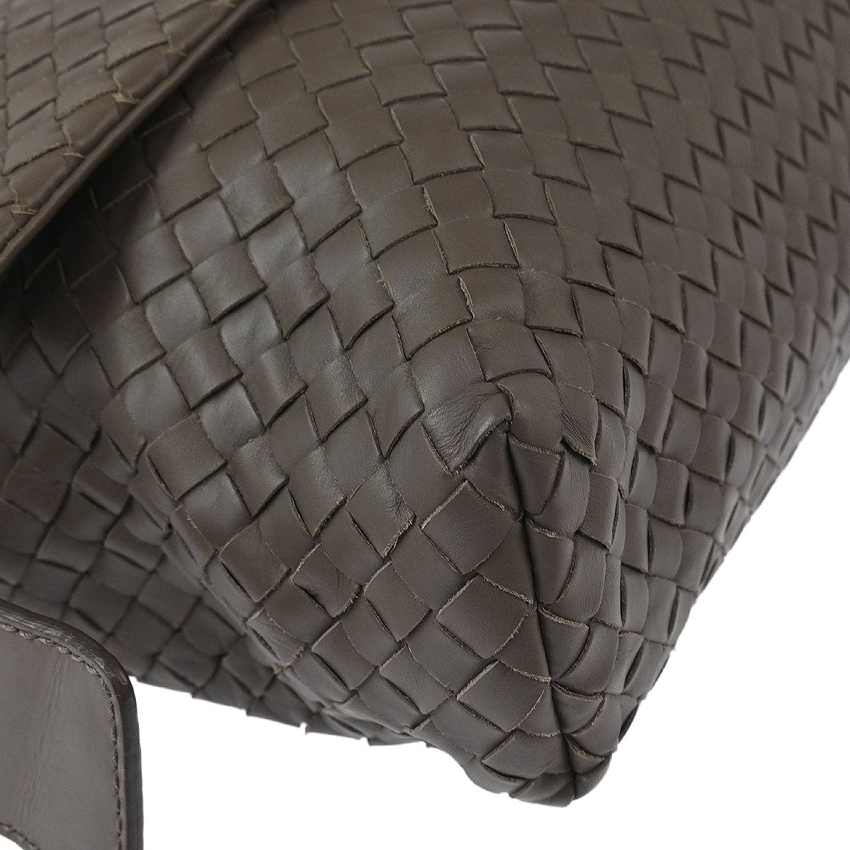 Bottega Veneta Gray Intrecciato Messenger Bag