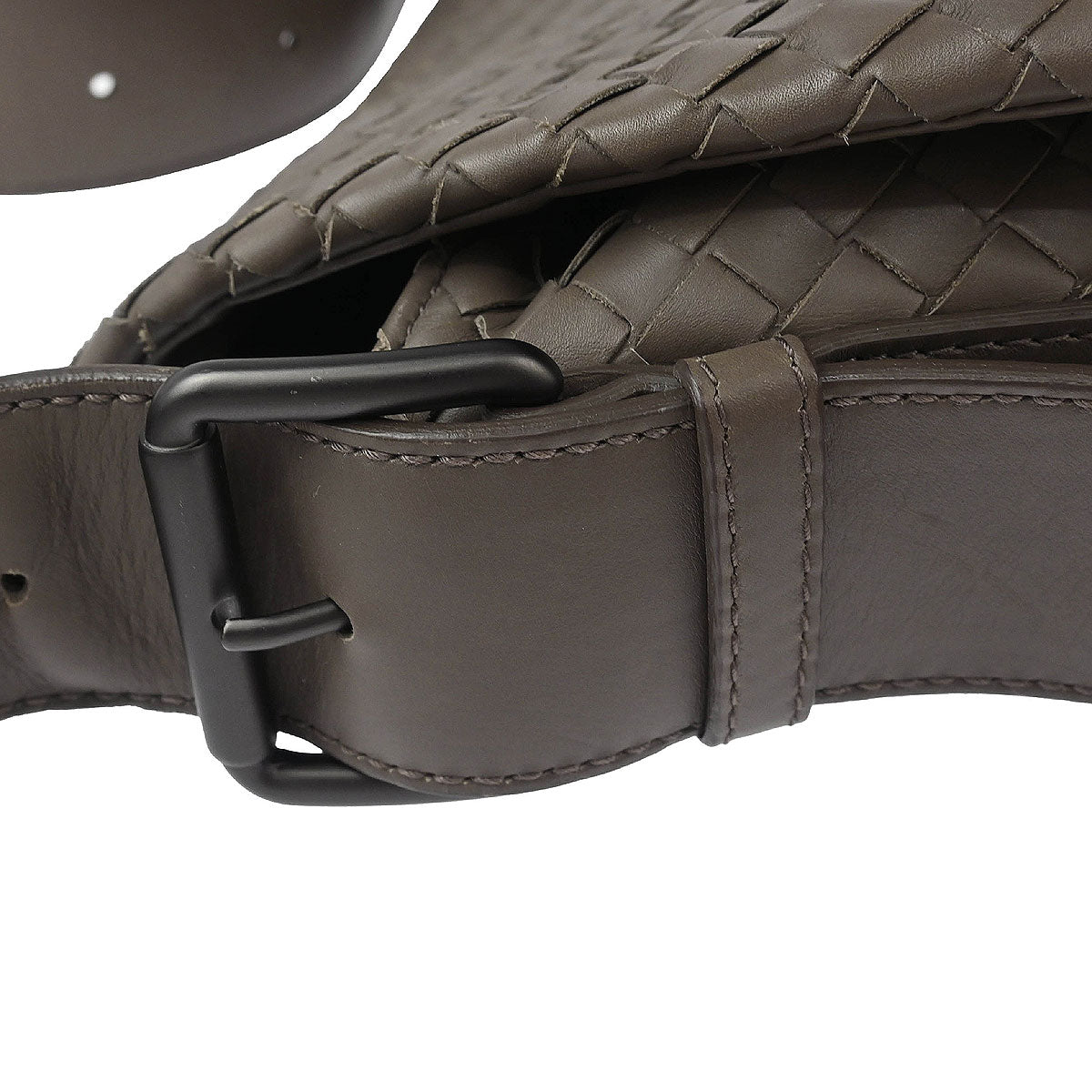 Bottega Veneta Gray Intrecciato Messenger Bag