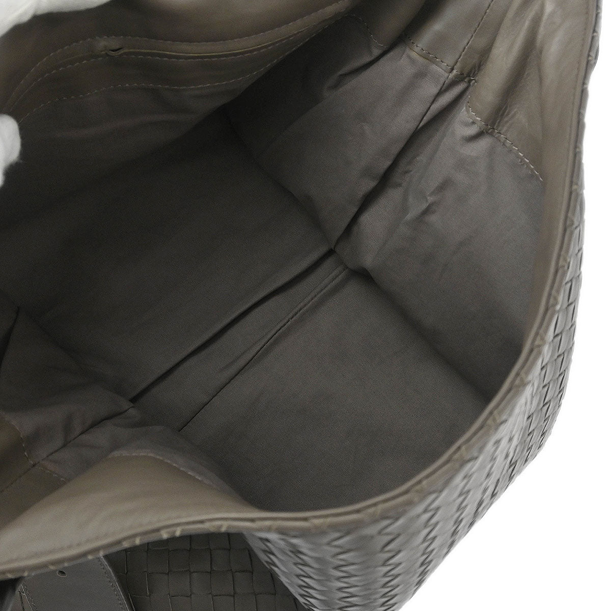 Bottega Veneta Gray Intrecciato Messenger Bag
