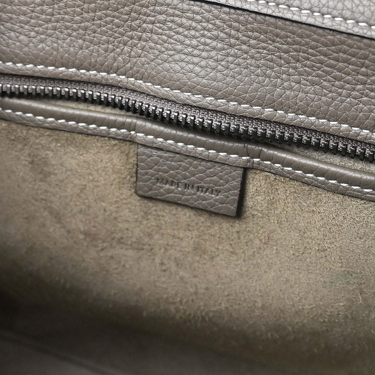 Celine Gray Leather Nano Luggage Tote Bag