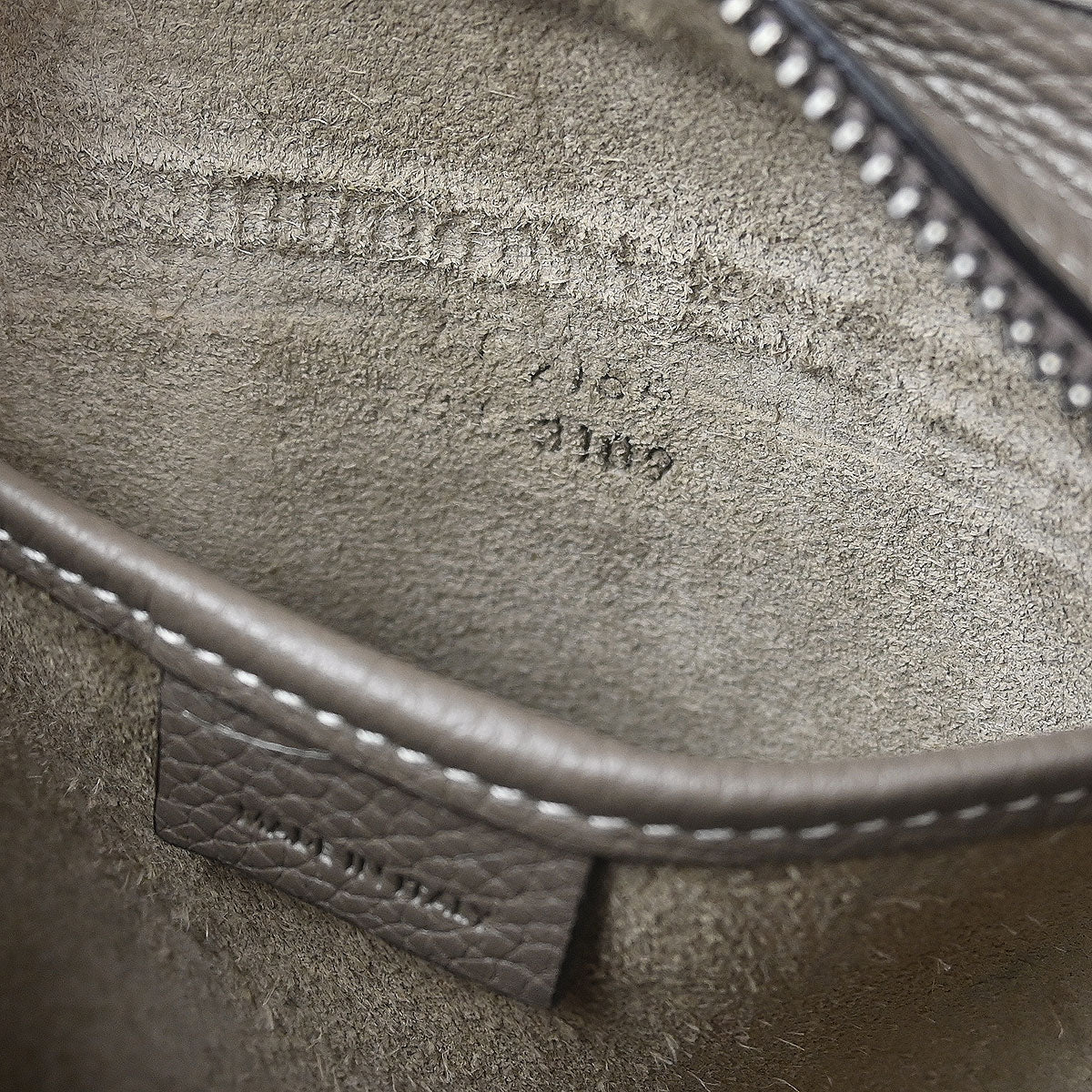 Celine Gray Leather Nano Luggage Tote Bag
