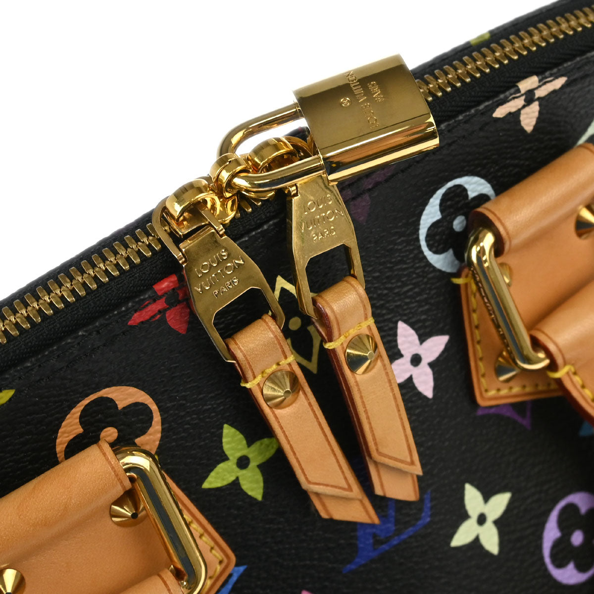 Louis Vuitton 2014 Black Monogram Multicolor Alma PM Handbag M40444