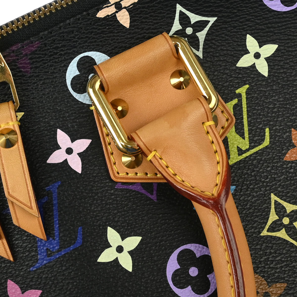 Louis Vuitton 2014 Black Monogram Multicolor Alma PM Handbag M40444