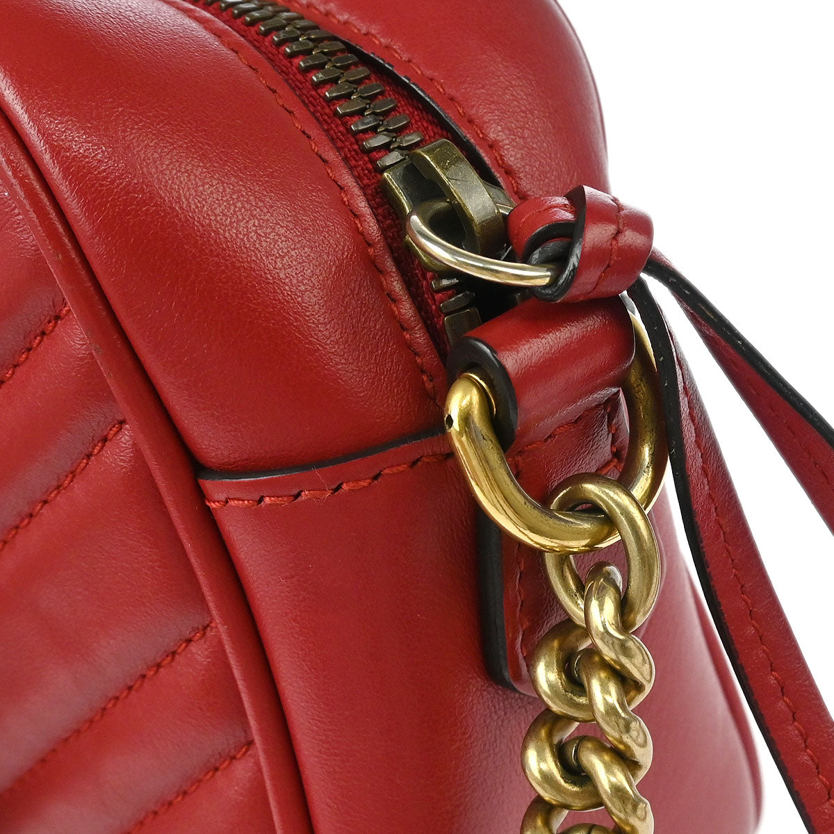 Gucci Red GG Marmont Shoulder Bag