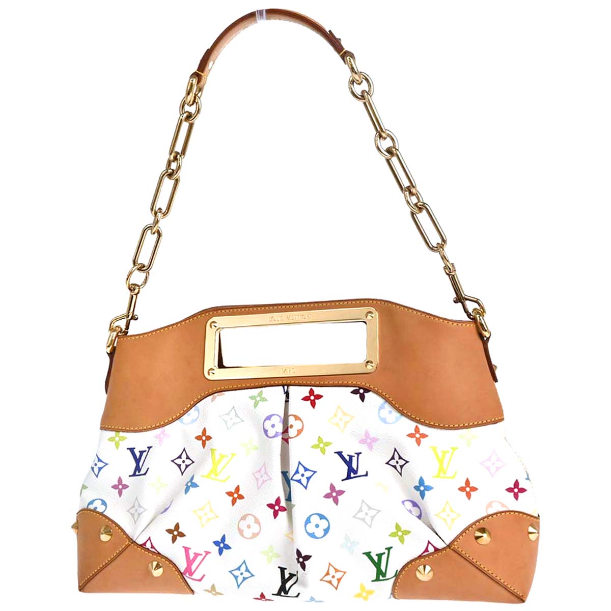 Louis Vuitton 2010 White Multicolor Judy MM 2way Shoulder Handbag M40255