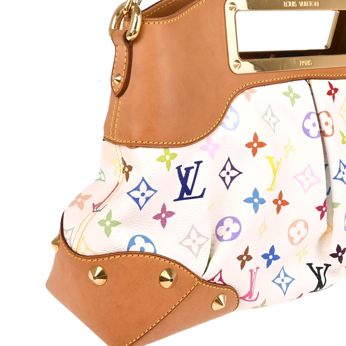 Louis Vuitton 2010 White Multicolor Judy MM 2way Shoulder Handbag M40255