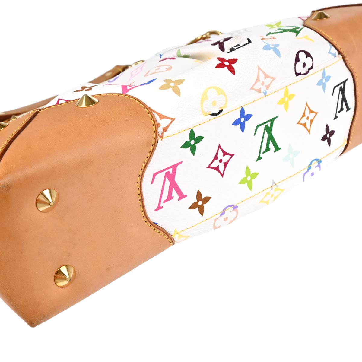 Louis Vuitton 2010 White Multicolor Judy MM 2way Shoulder Handbag M40255