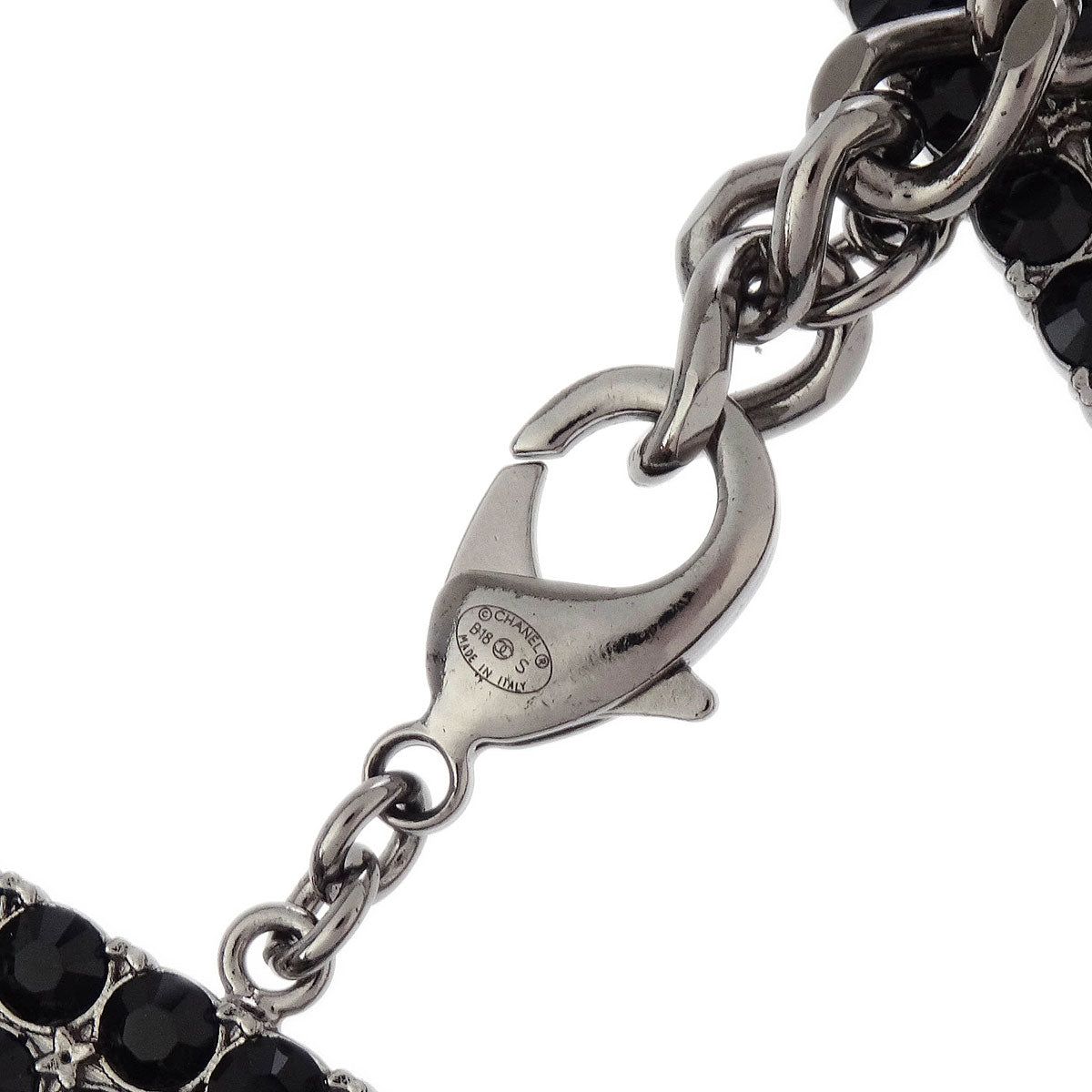 Chanel Chain Belt Silver Rhinestone Small Good B18S