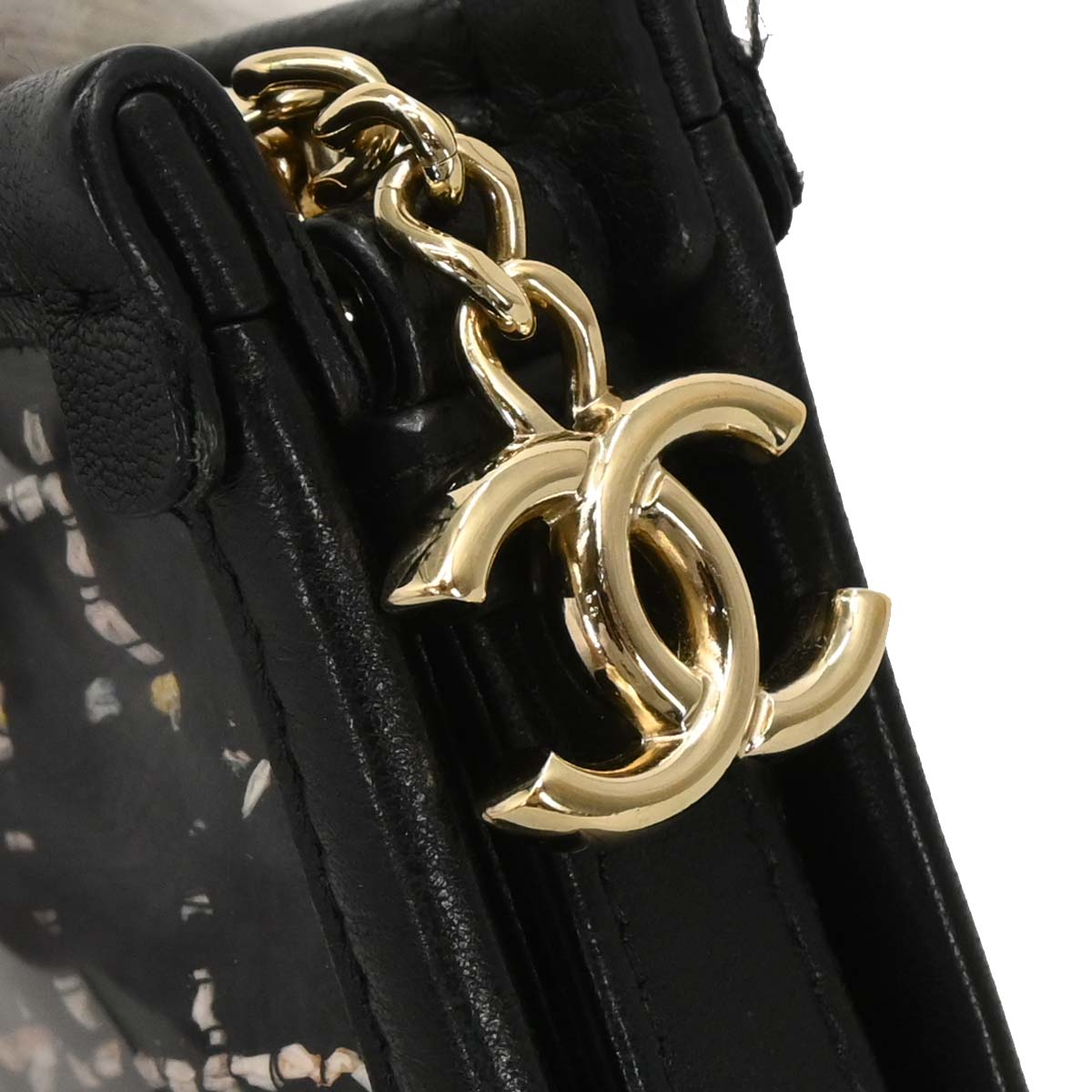 Chanel 2019 Black Lambskin PVC Clutch Bag