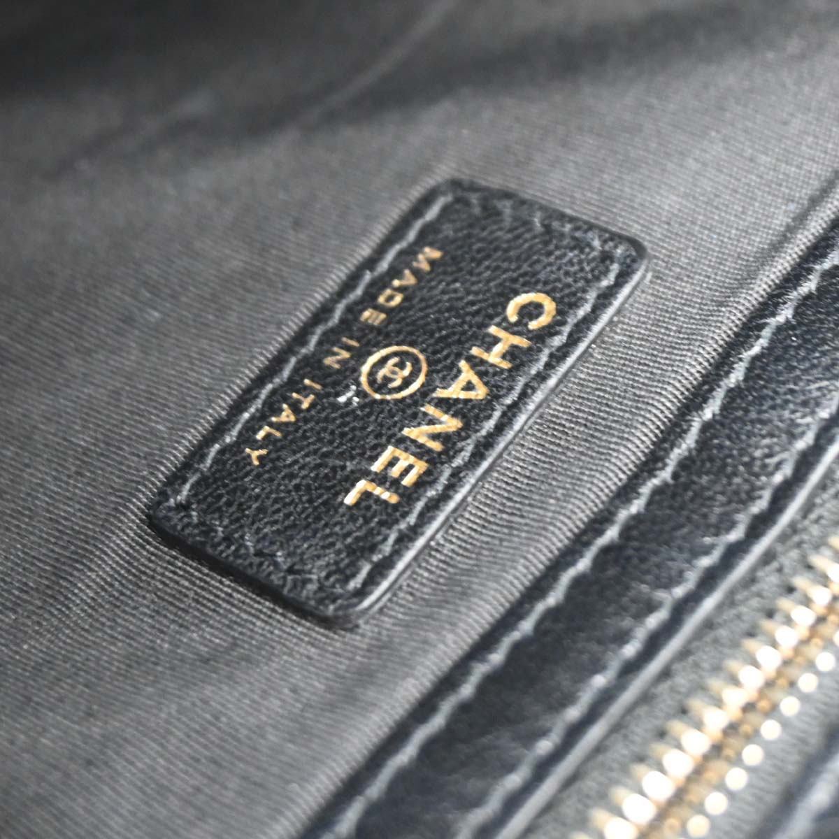 Chanel 2019 Black Lambskin PVC Clutch Bag