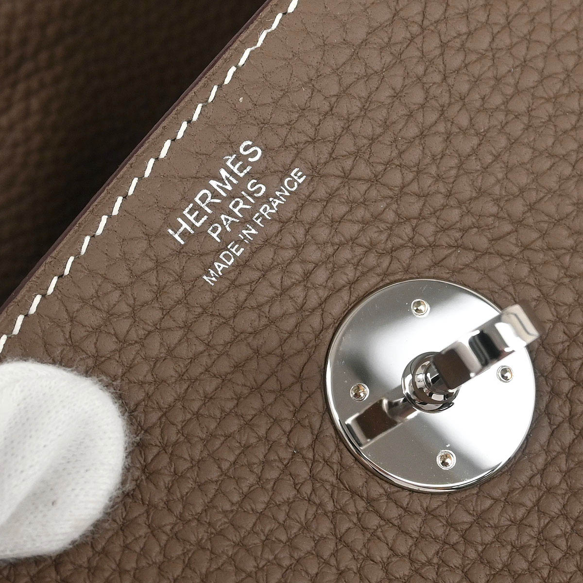 Hermes 2019 Etoupe Taurillon Clemence Lindy 30 Shoulder Bag