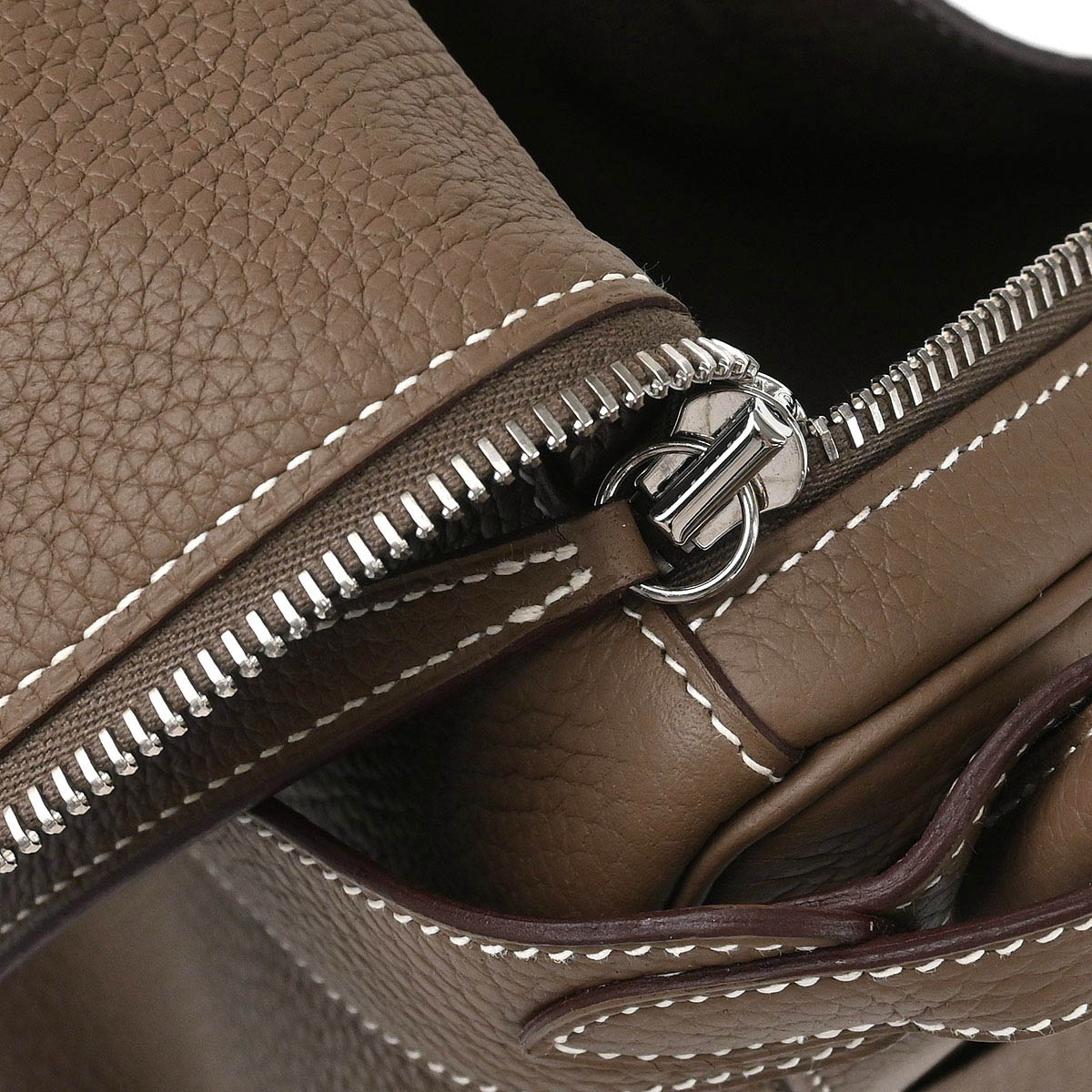 Hermes 2019 Etoupe Taurillon Clemence Lindy 30 Shoulder Bag