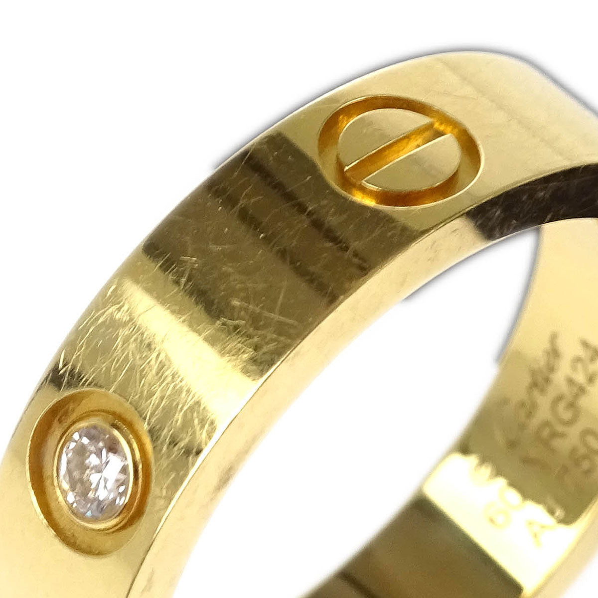 Cartier Love Ring Au750 Diamond #60 #59
