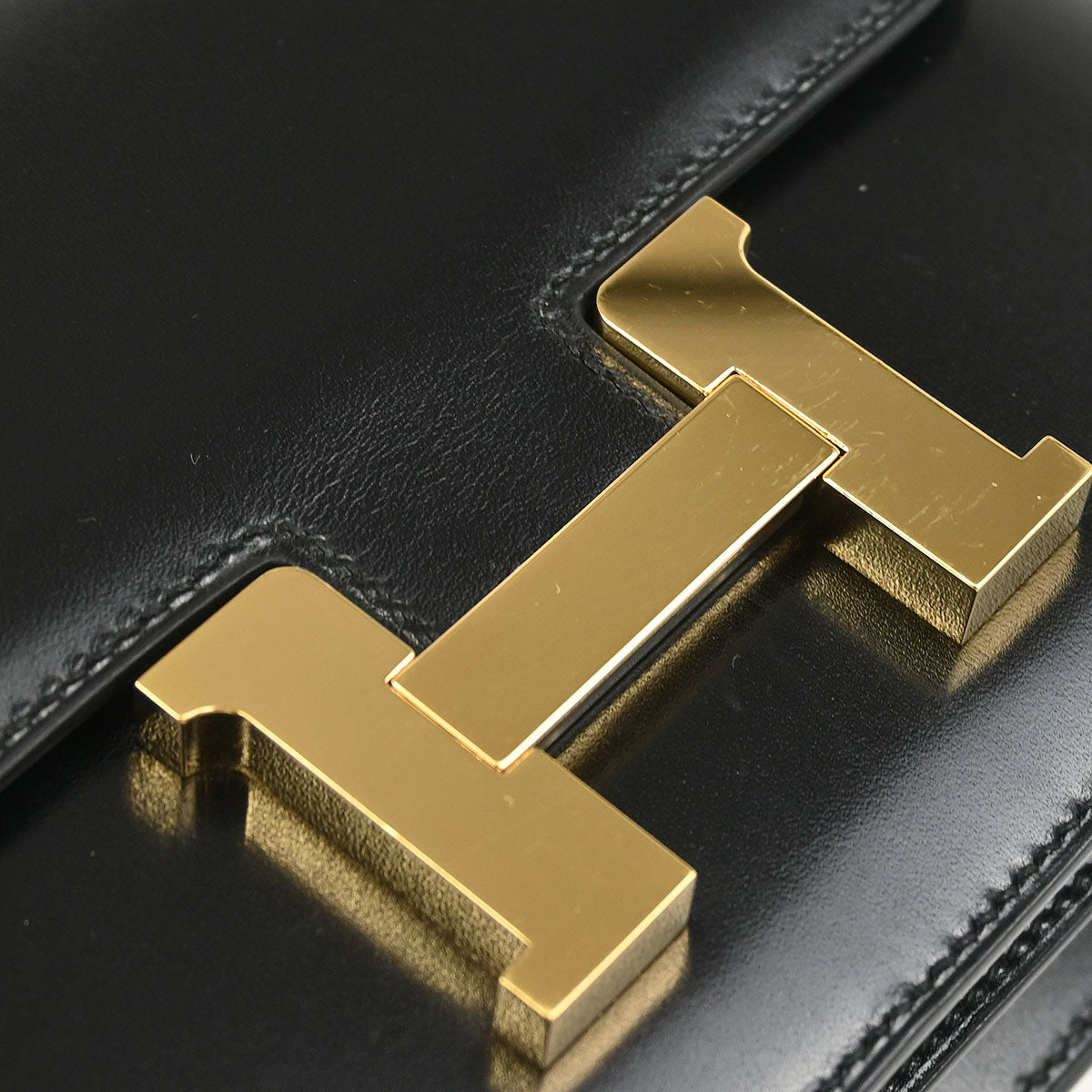 Hermes 2018 Black Box Calf Mini Constance 18 Shoulder Bag