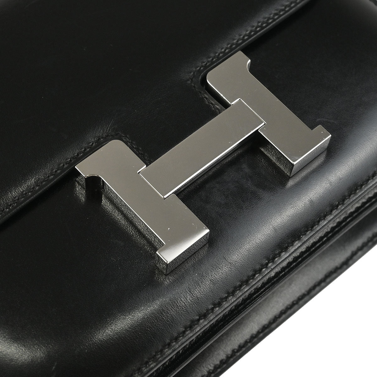 Hermes 2018 Black Box Calf Mini Constance 18 Shoulder Bag
