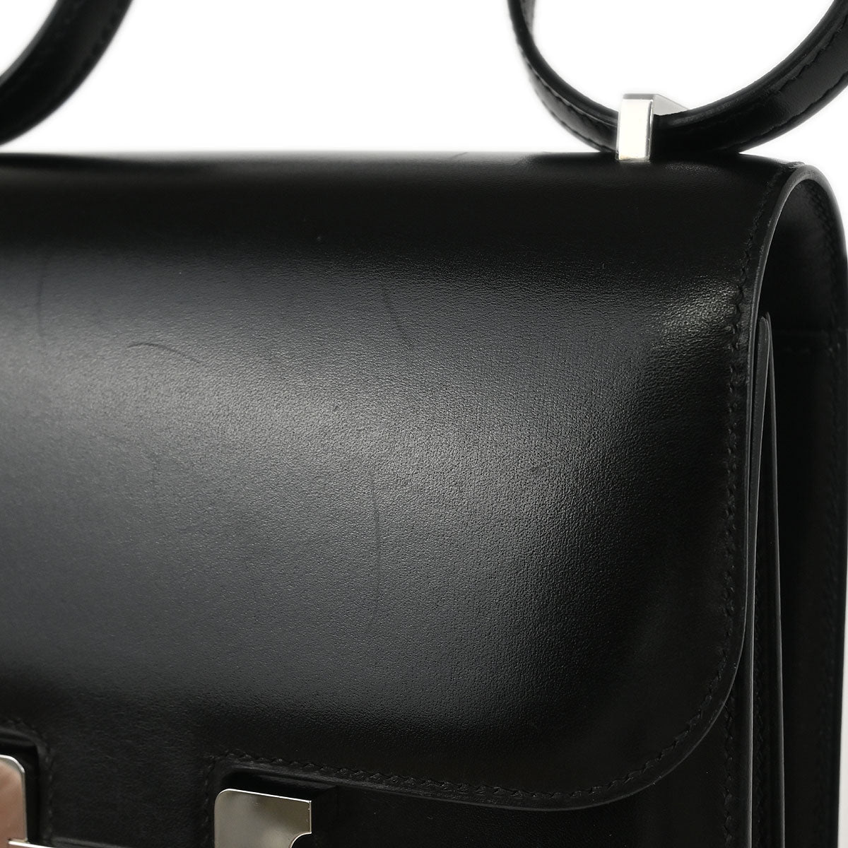 Hermes 2018 Black Box Calf Mini Constance 18 Shoulder Bag