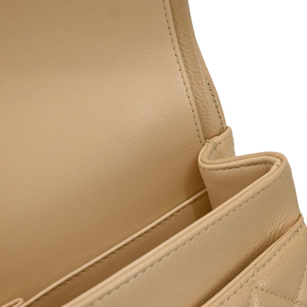 Chanel 2019 Beige Caviar Medium Classic Double Flap Shoulder Bag