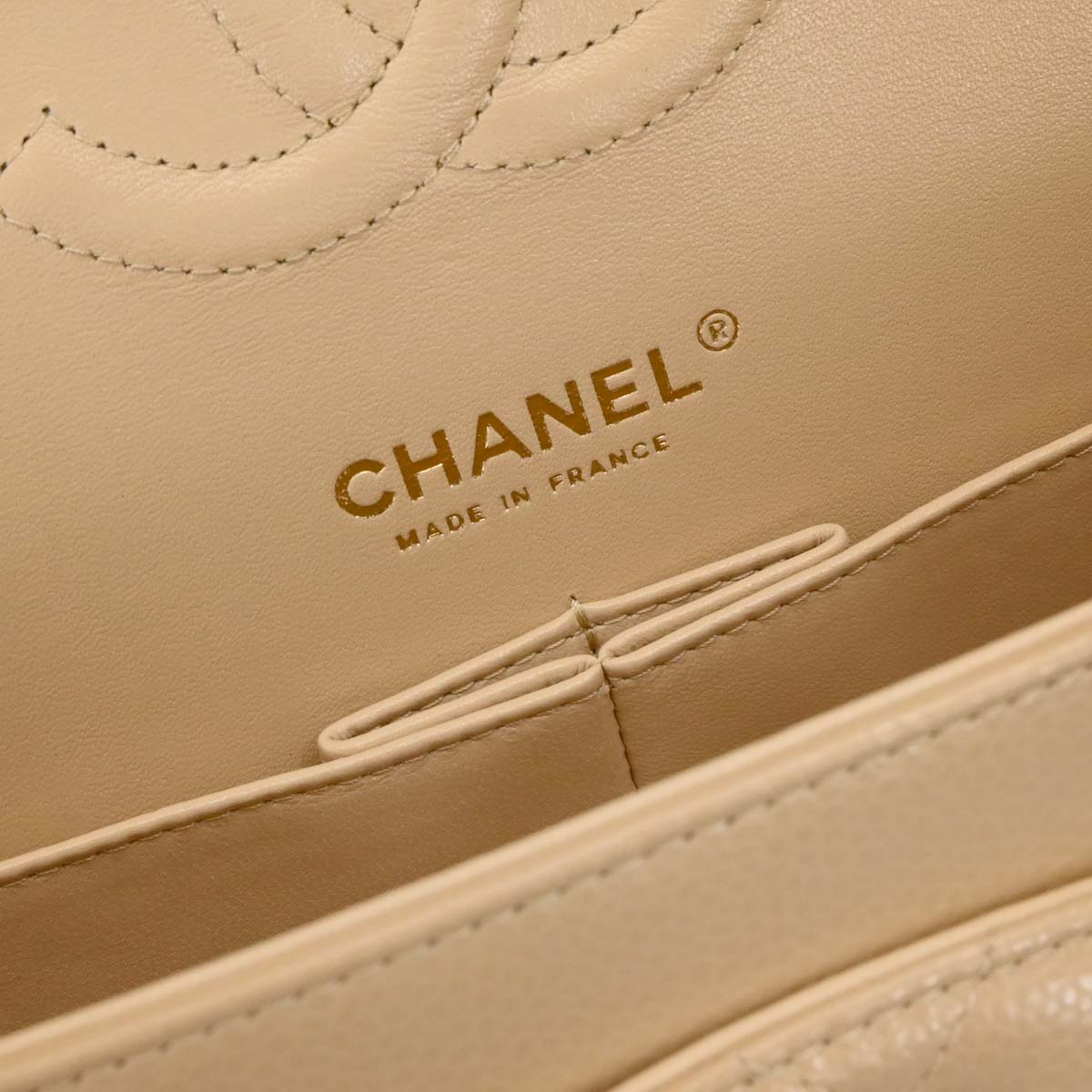 Chanel 2019 Beige Caviar Medium Classic Double Flap Shoulder Bag