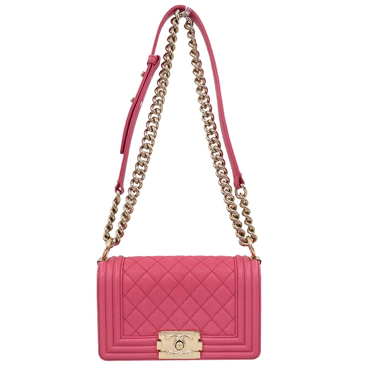 Boy Chanel 2020-2021 Pink Caviar Small Chain Shoulder Bag