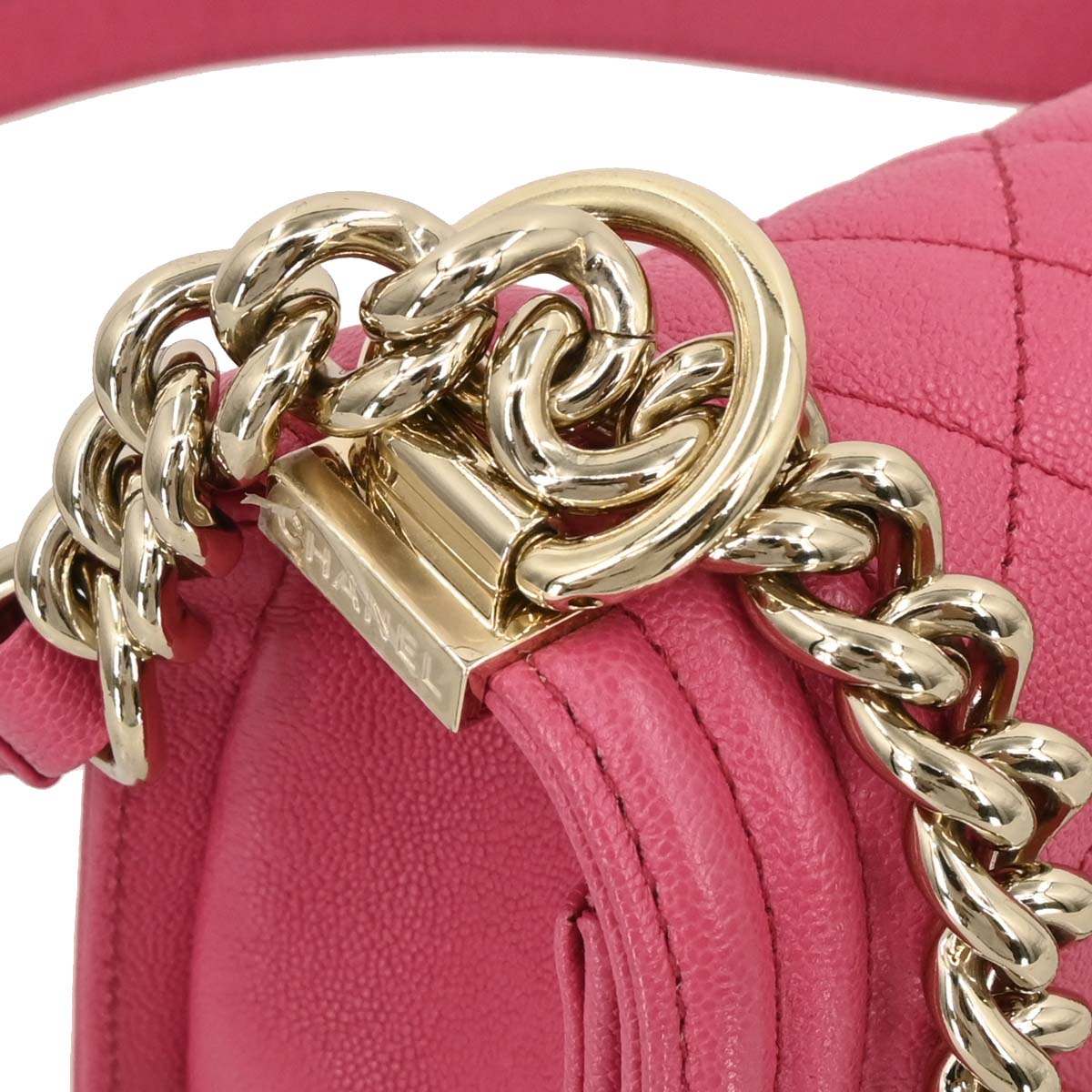 Boy Chanel 2020-2021 Pink Caviar Small Chain Shoulder Bag