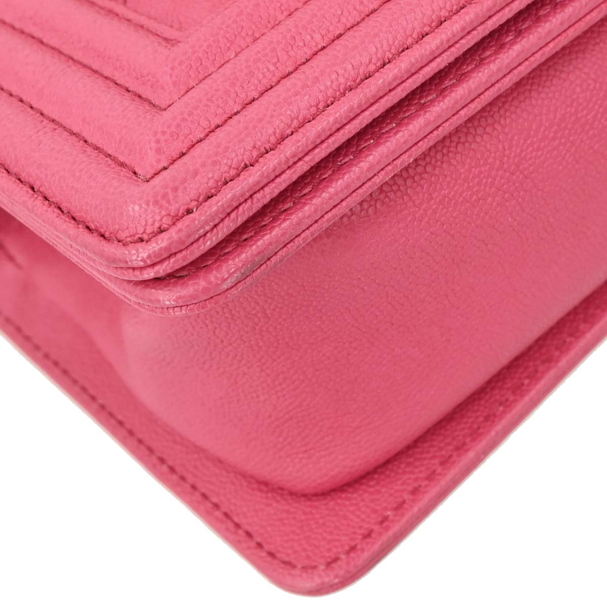 Boy Chanel 2020-2021 Pink Caviar Small Chain Shoulder Bag