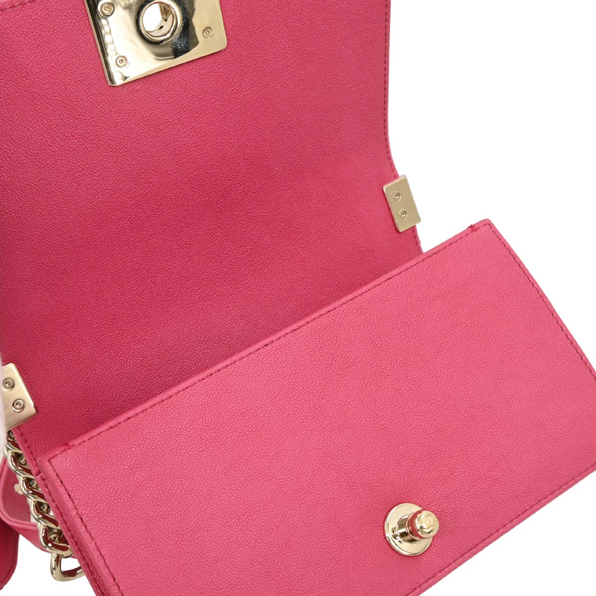 Boy Chanel 2020-2021 Pink Caviar Small Chain Shoulder Bag