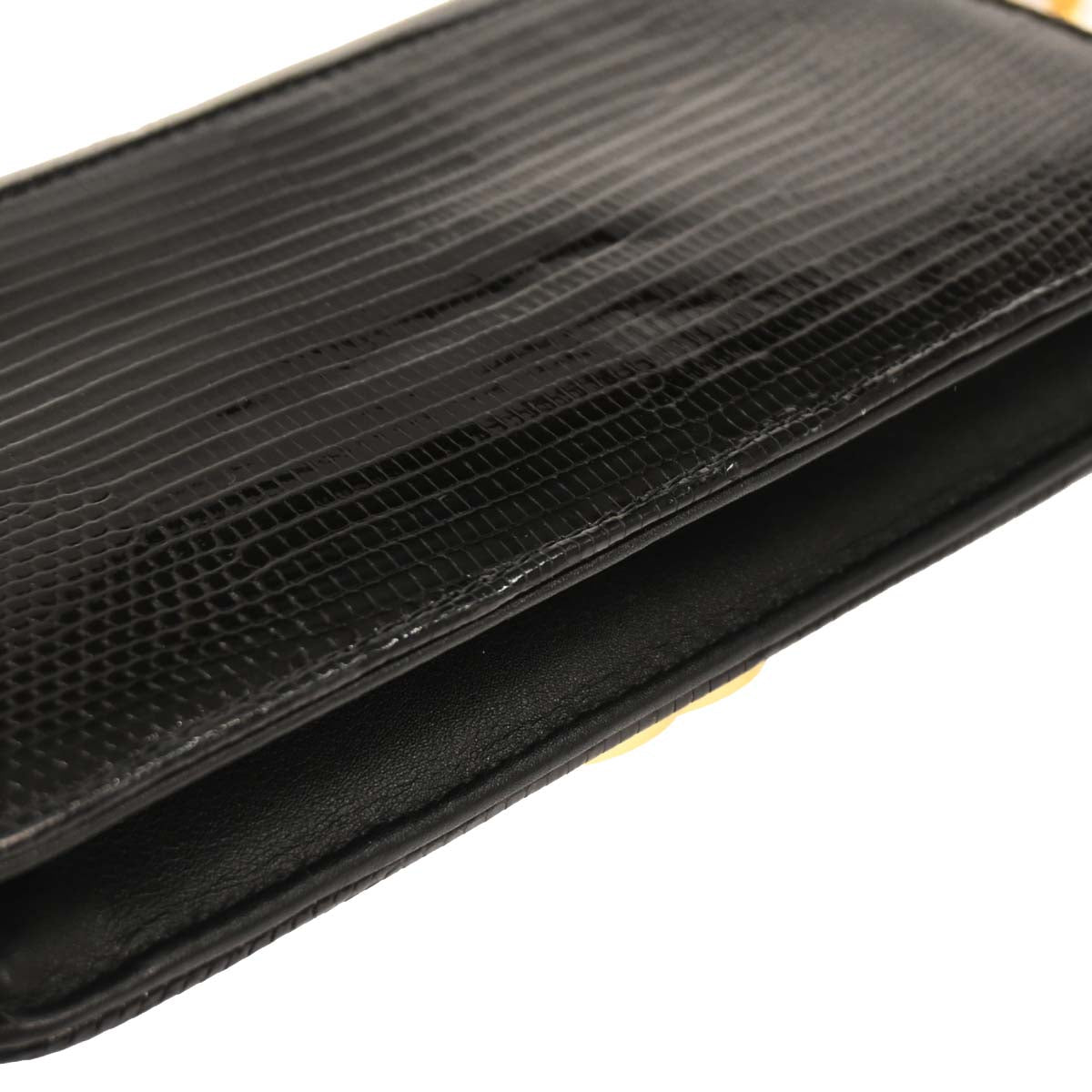 Chanel * 2014 Black Lizard Wallet on Chain WOC