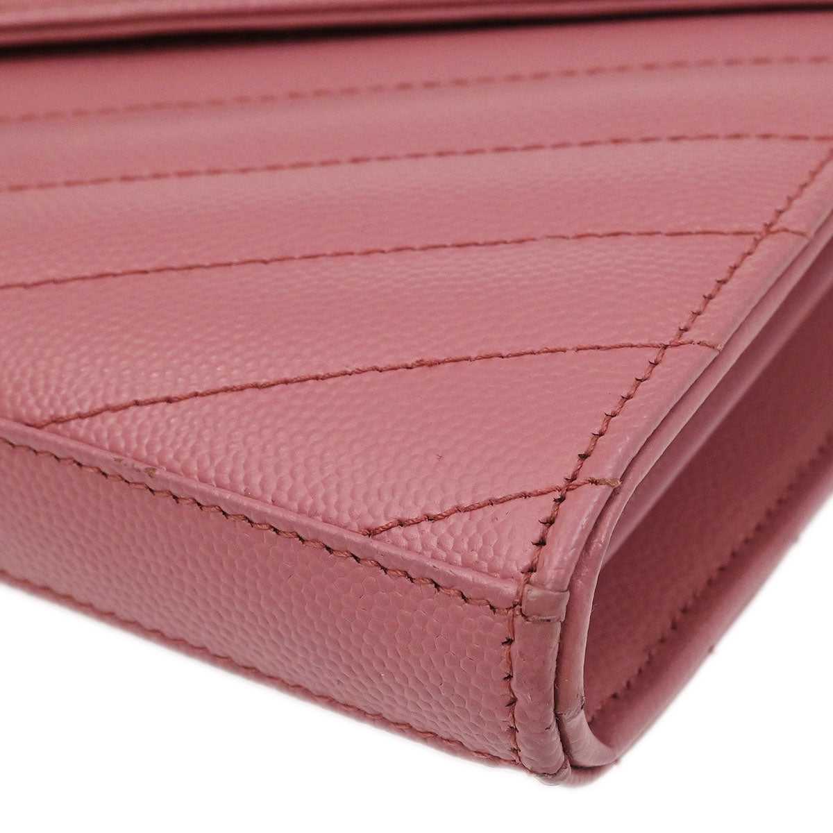 Saint Laurent Pink Cassandre Envelope WOC Wallet on Chain Shoulder Bag