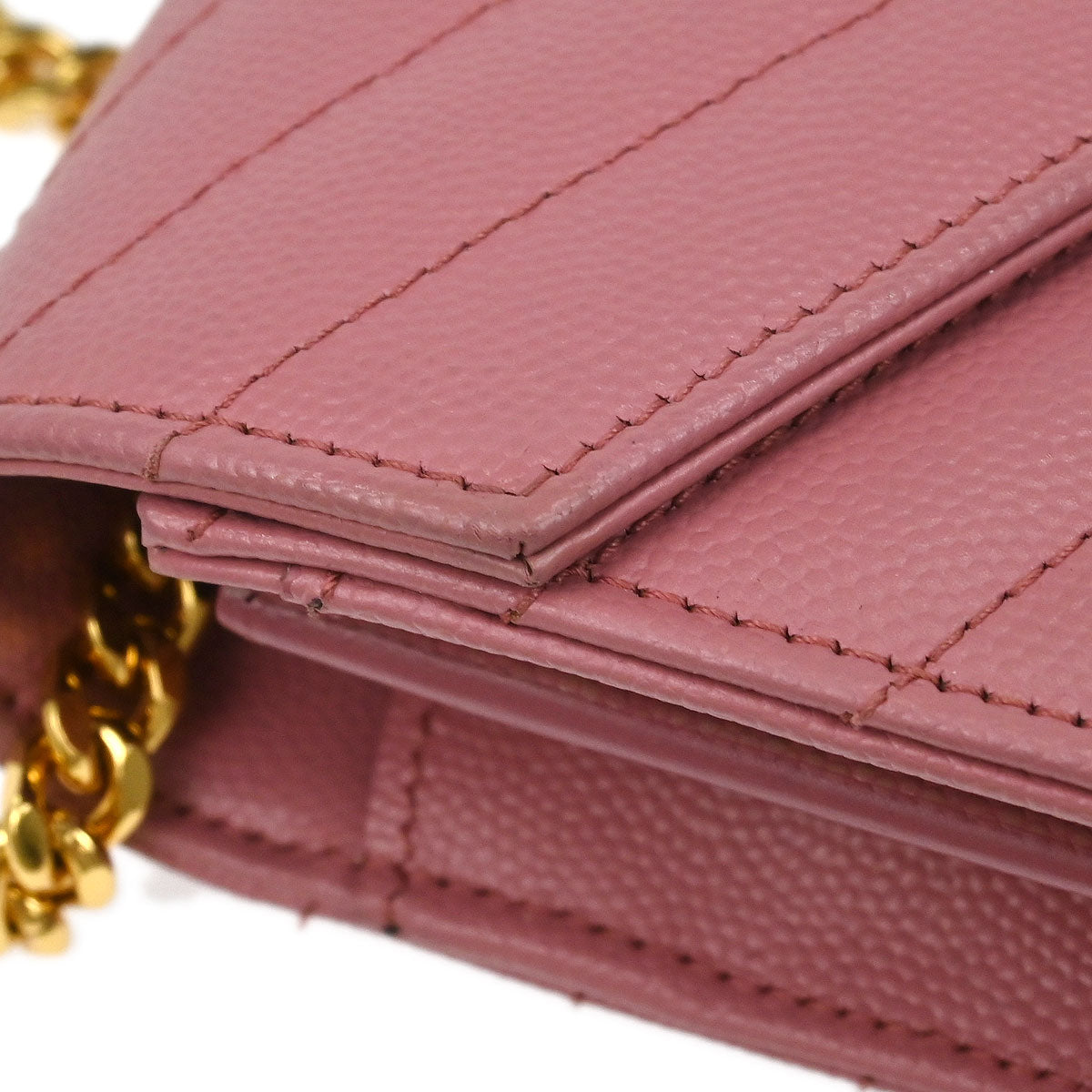 Saint Laurent Pink Cassandre Envelope WOC Wallet on Chain Shoulder Bag