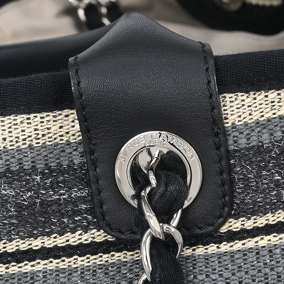 Chanel 2018-2019 Gray Canvas Medium Deauville 2way Shoulder Tote Bag