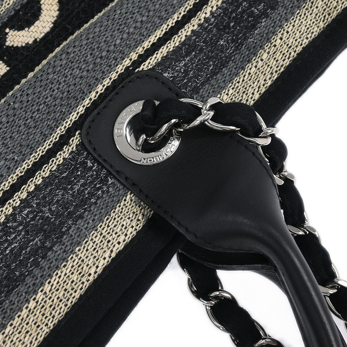 Chanel 2018-2019 Gray Canvas Medium Deauville 2way Shoulder Tote Bag