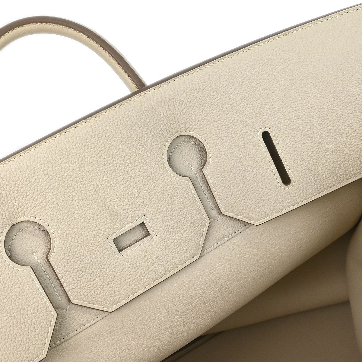 Hermes 2016 Craie Togo Haut a Courroies 50 Handbag