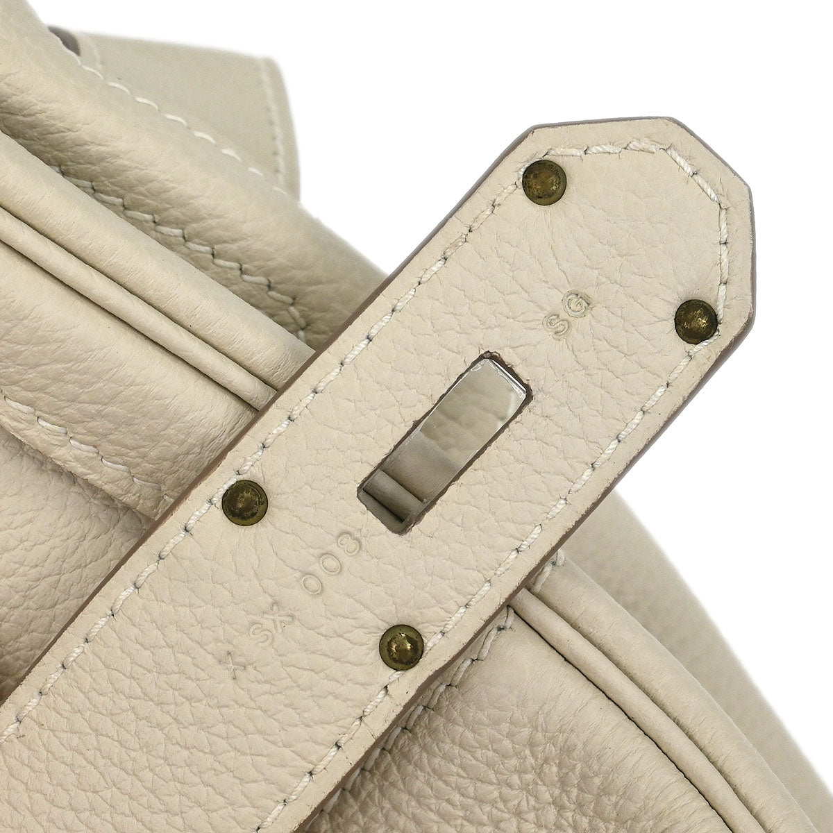 Hermes 2016 Craie Togo Haut a Courroies 50 Handbag