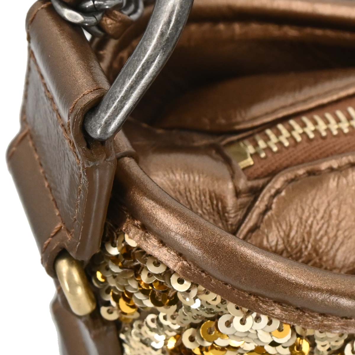 Chanel 2019 Bronze Sequins Calfskin Small Gabrielle Shoulder Bag