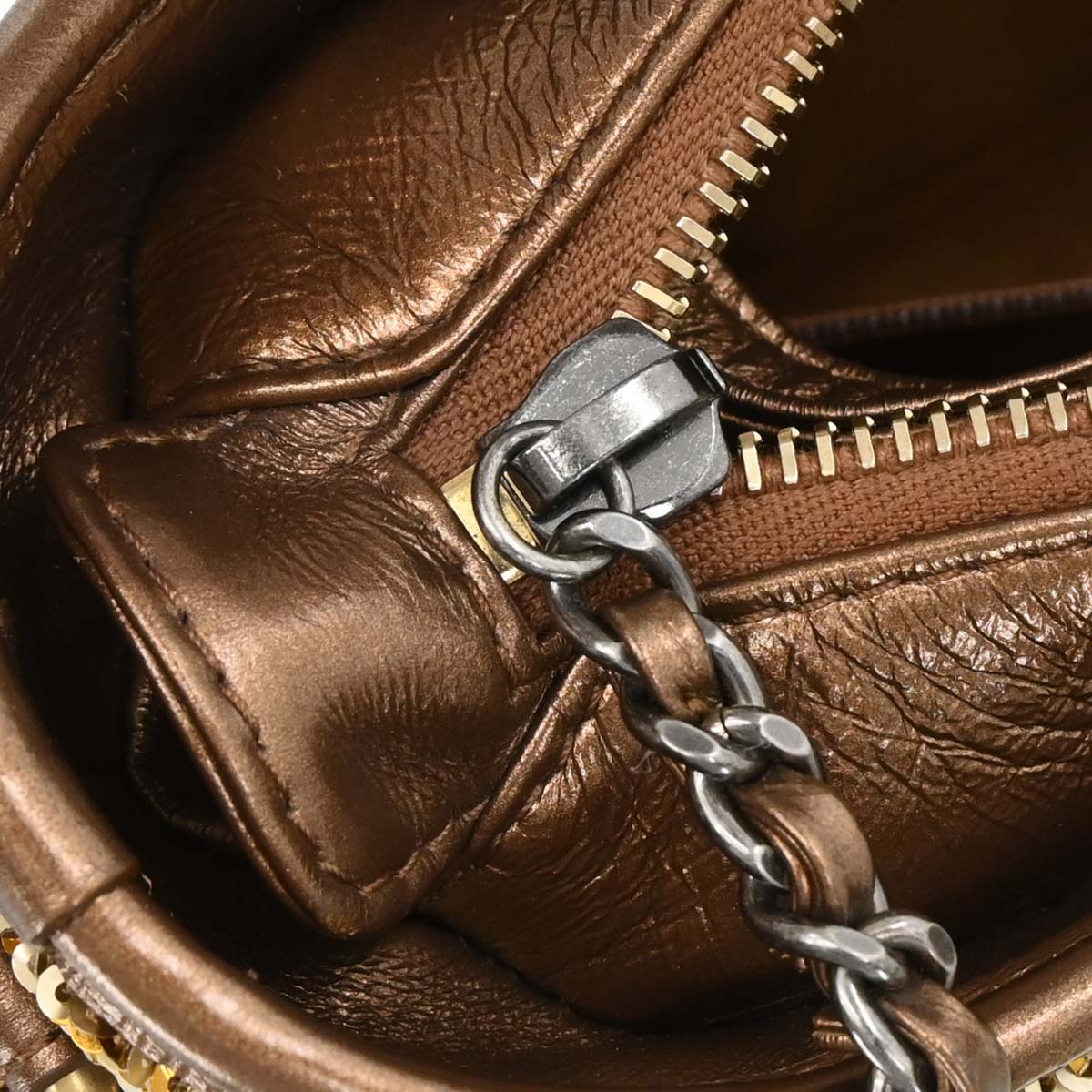 Chanel 2019 Bronze Sequins Calfskin Small Gabrielle Shoulder Bag