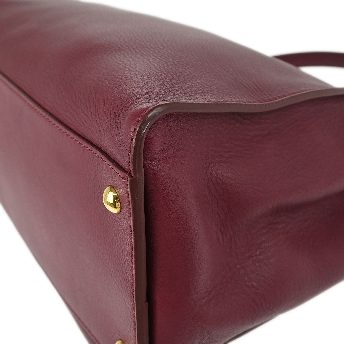 Fendi Bordeaux Leather Peekaboo 2way Shoulder Handbag