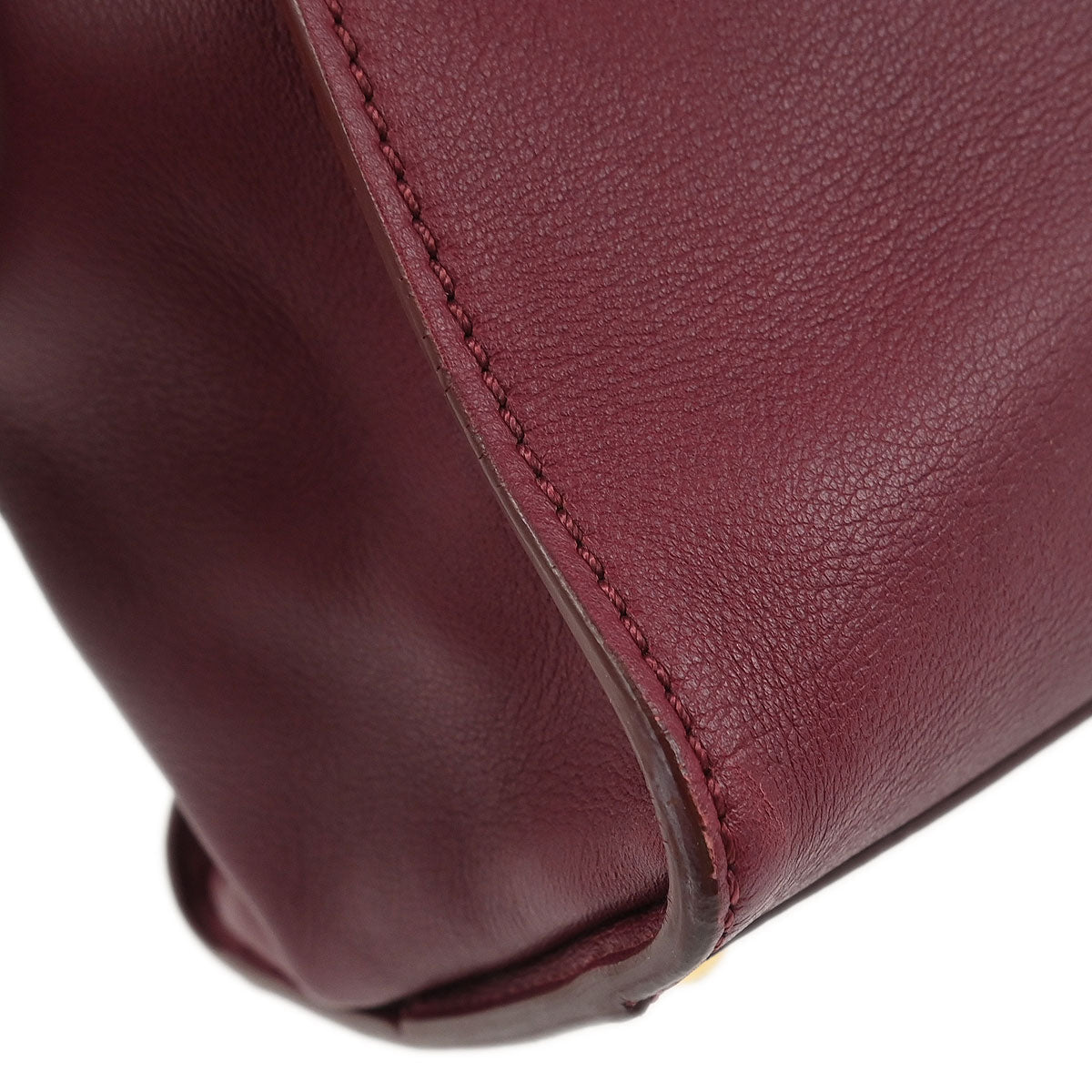 Fendi Bordeaux Leather Peekaboo 2way Shoulder Handbag