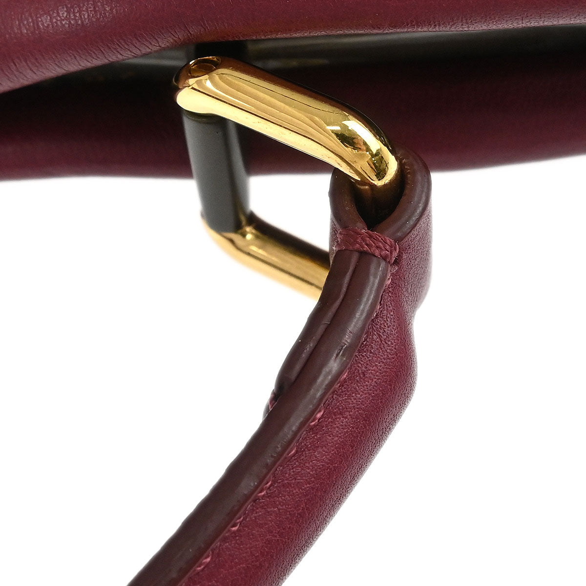 Fendi Bordeaux Leather Peekaboo 2way Shoulder Handbag